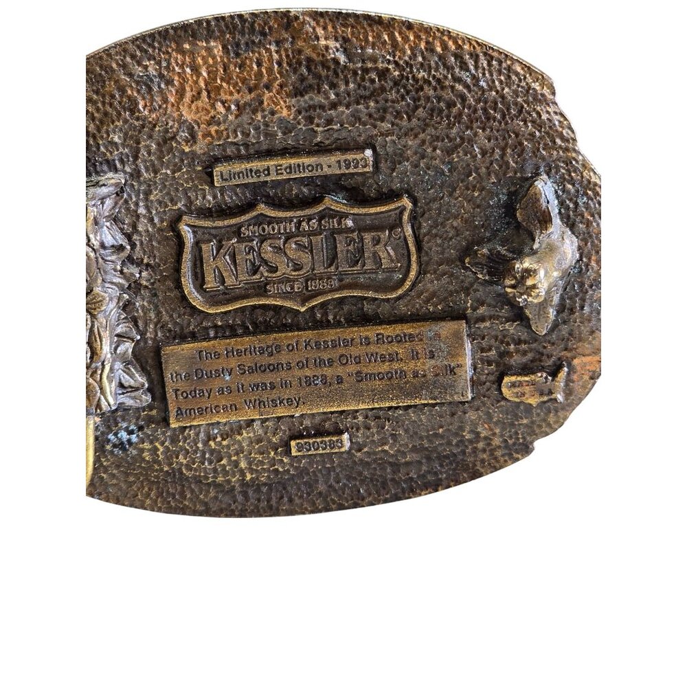 Kessler Whiskey Brass Belt Buckle LE 1993 Spirit Of Wisconsin . - Picture 4 of 9